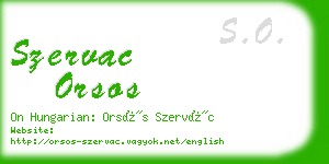 szervac orsos business card